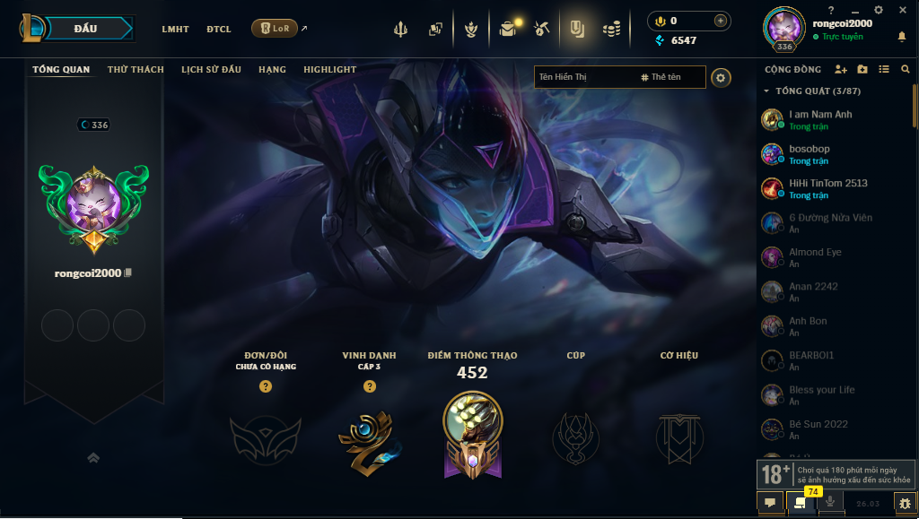 Acc LMHT # - Không Khung