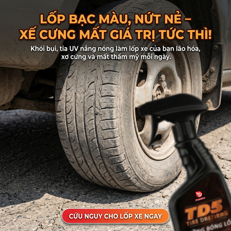 Lốp xe cũ bạc màu cần phục hồi