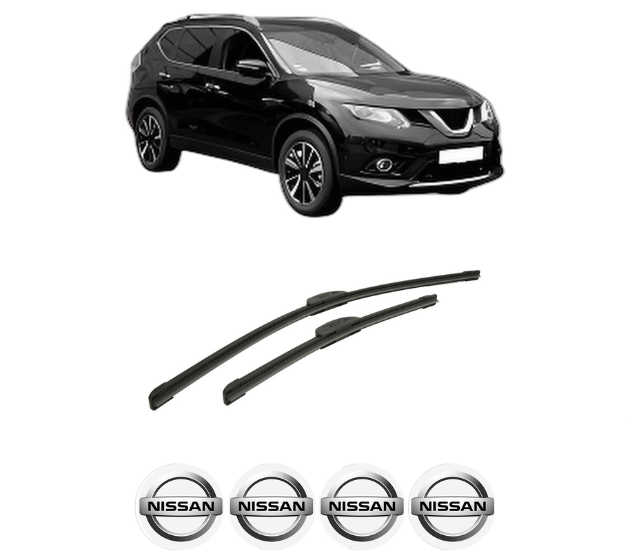 Set stergatoare auto NISSAN X-TRAIL III (T32_, T32R, T32RR) din 2014-2021, pentru parbriz auto, 2 bucati, Bosch Aerotwin Retrofit, din cauciuc siliconat rezistent, 4 Stickere Auto NISSAN
