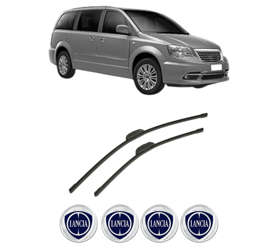Set stergatoare auto LANCIA VOYAGER MPV (404_) din 2011-2014, pentru parbriz auto, 2 bucati, Bosch Aerotwin Retrofit, din cauciuc siliconat rezistent, 4 Stickere Auto LANCIA