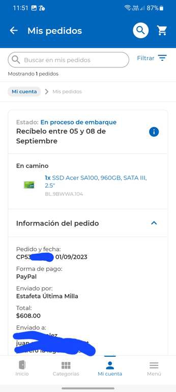 CyberPuerta: SSD 960gb Acer