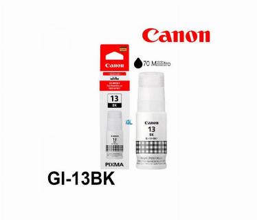 Detalle de la boquilla de la botella de tinta Canon GI-13 para una recarga fácil.