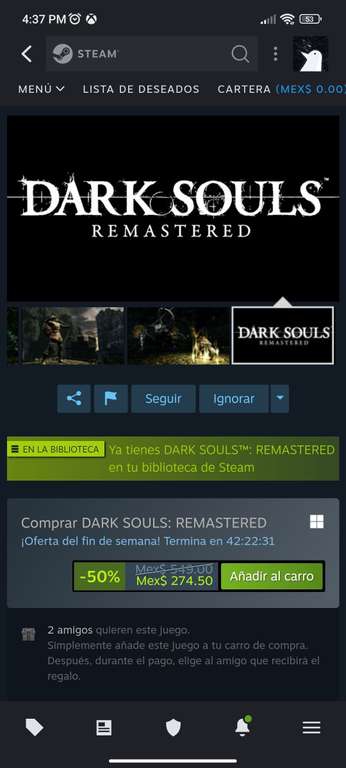 Steam: Dark Souls Remastered 

