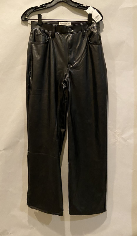 ABERCROMBIE AND FITCH THE 90S RELAXED JEAN ULTRA HIGH RISE 29/8 LEATHER BLACK