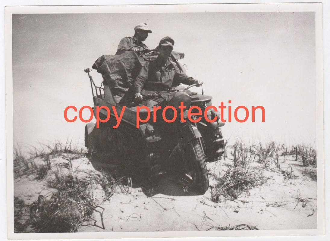 Orig. Foto KETTENKRAD mit Anhänger Afrika 1942 Afrika-Korps T194