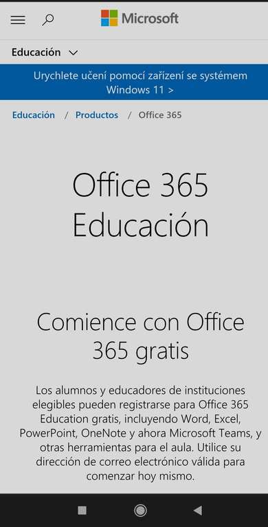 Microsoft 365 gratis para estudiantes y docentes 
