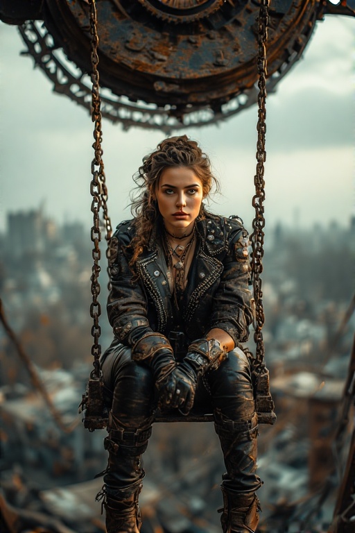 A-woman-seated-on-a-rusty-meta-14