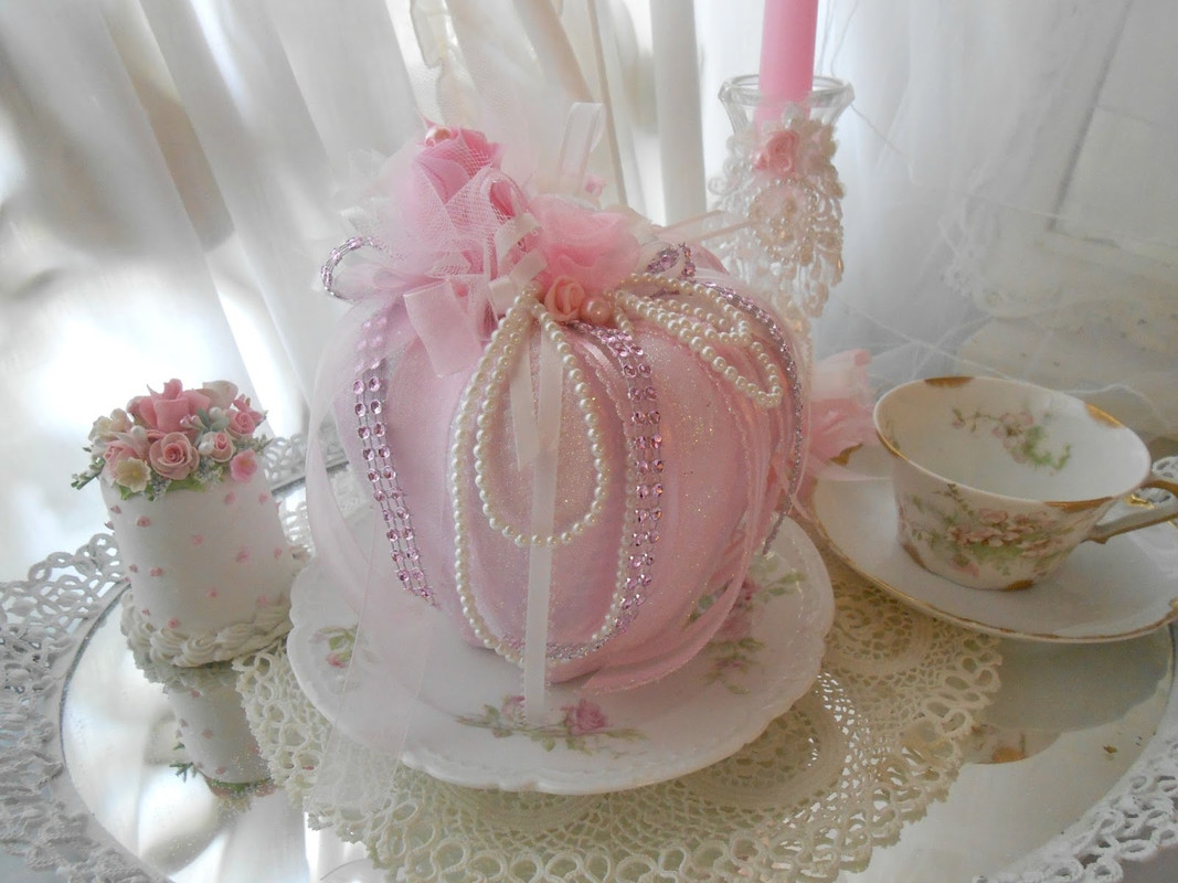 pink pumpkin shabby chic