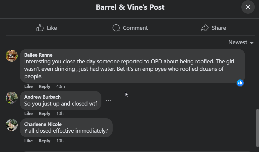 Does anyone know why Barrel and Vine closed all of a sudden? r/Omaha