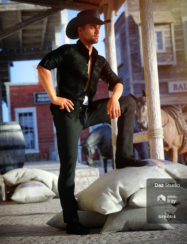 dforce caballero outfit for genesis 8 males 00 main daz3d