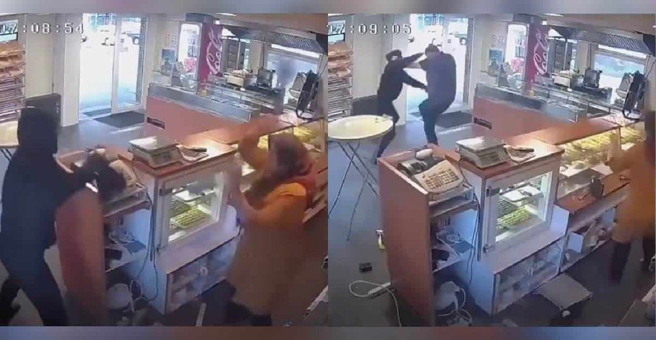 Mujer logra ahuyentar al ladrón usando un trapo 