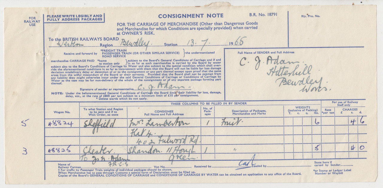Bewdley Consignment Notes (22)