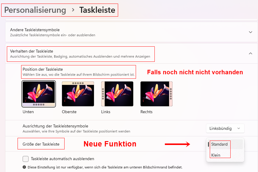 taskleiste NEU