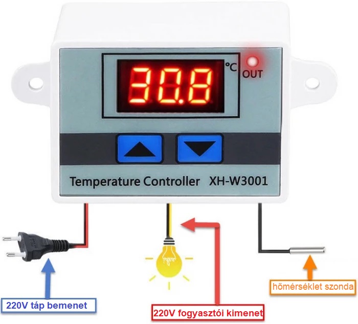 Termosztát elektronikus digitális hőmérséklet szabályozó AC 220V 10A  inkubátor klaszter sera szülési szonda OLCSÓ – zella.hu