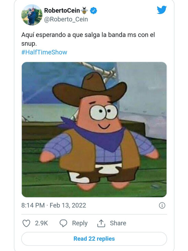 Estos son los memes más virales del medio tiempo del Super Bowl LVI