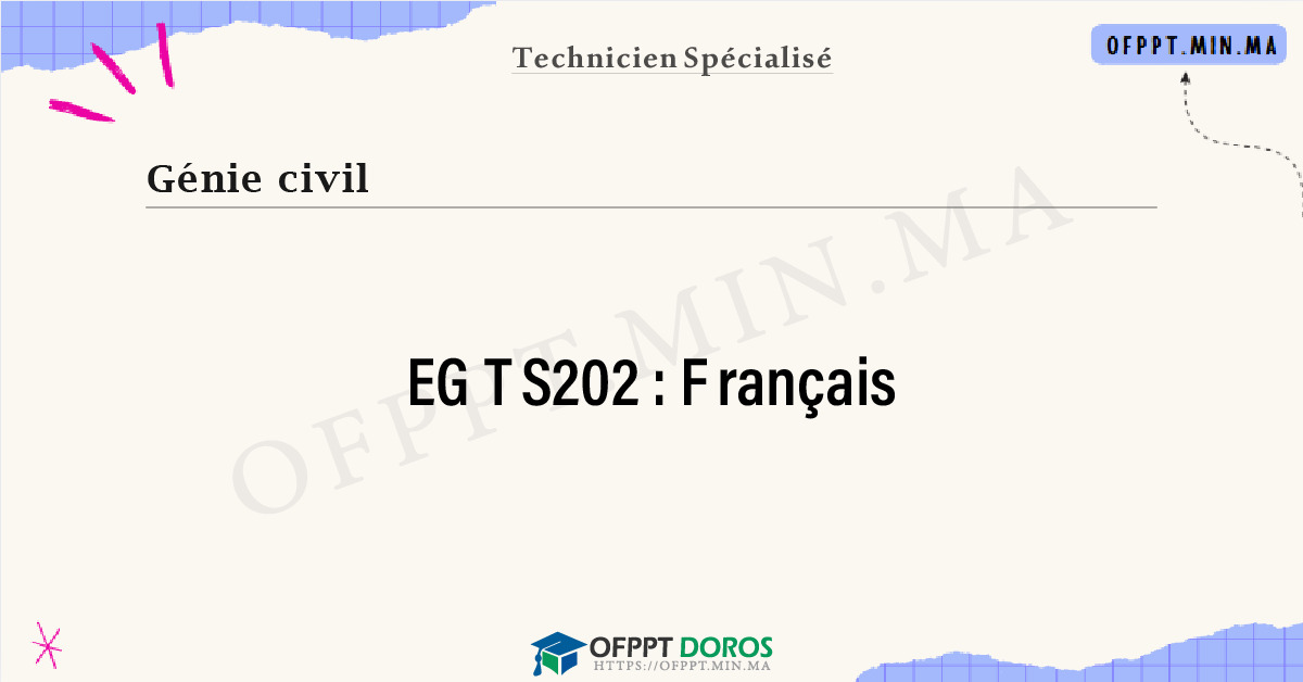 Sommaire détaillé du cours Français EGTS202 OFPPT - Structure du module