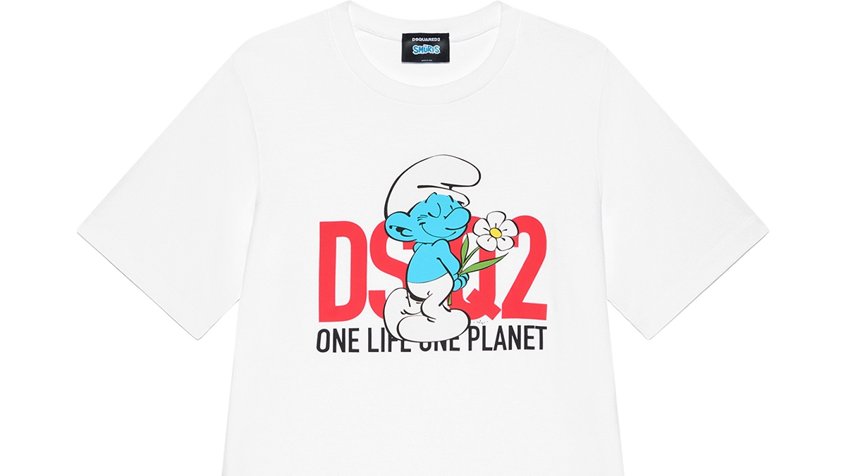 Smurfs X Dsquared2, la capsule SS23 con i Puffi