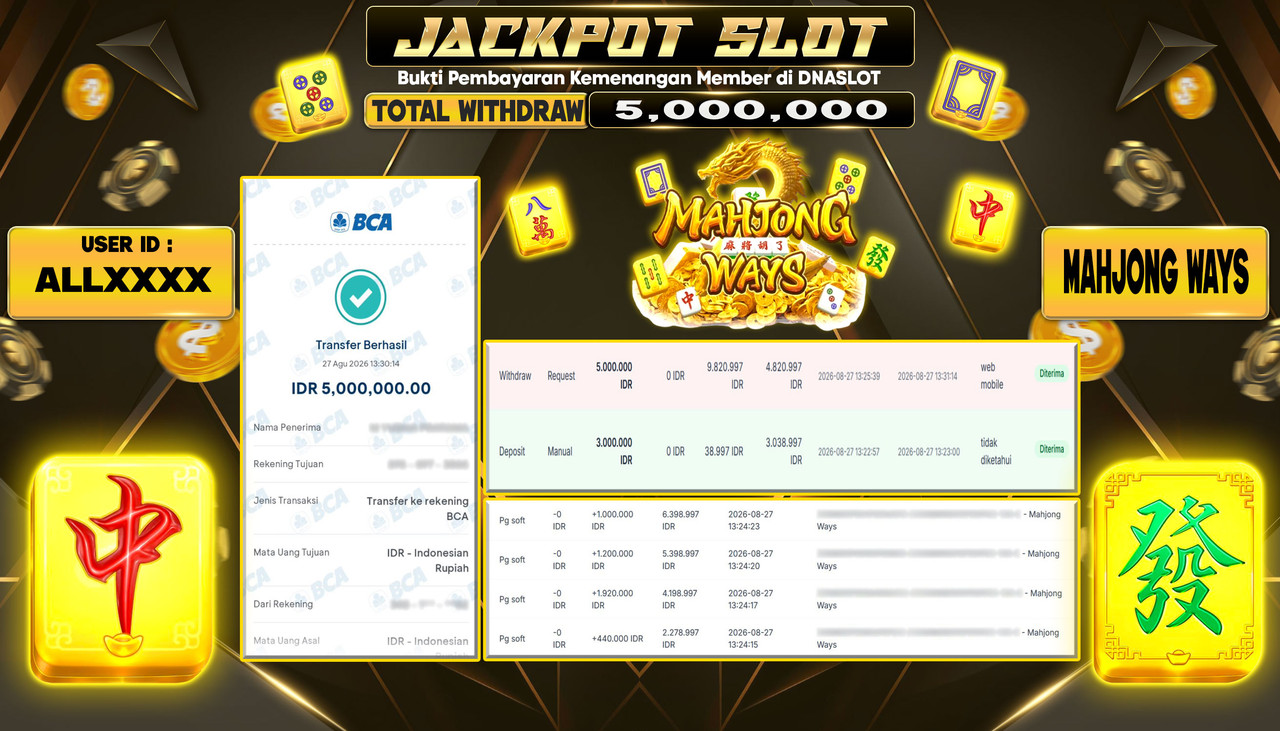 JACKPOT SLOT MAHJONG WAYS 1  27 AGUSTUS 2026