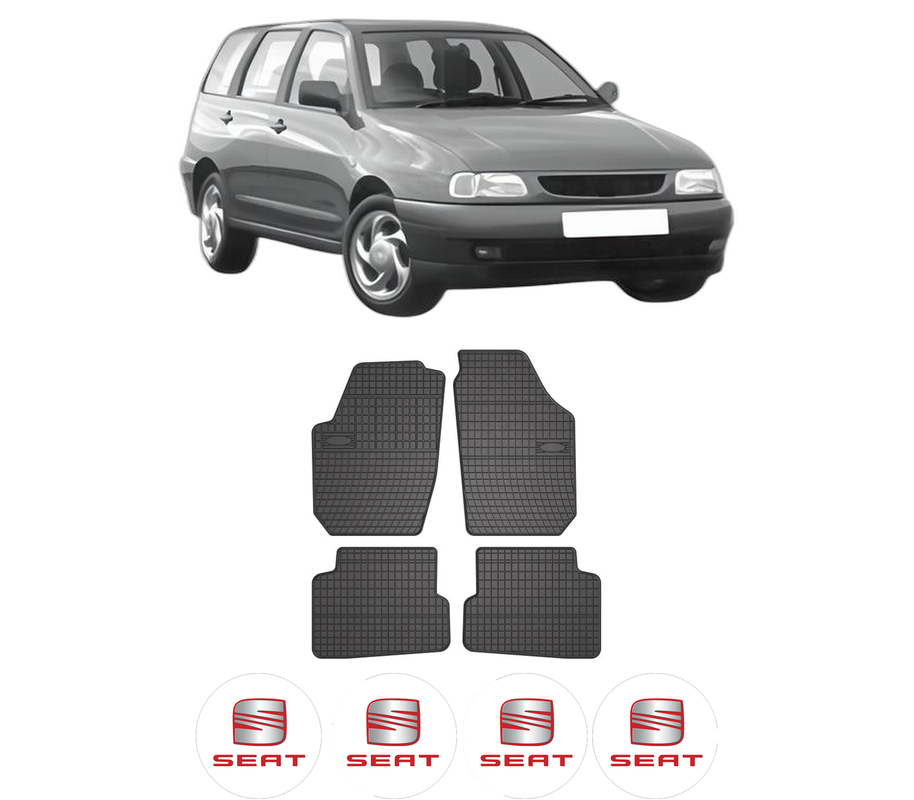 Set covorase presuri SEAT CORDOBA Vario (6K5) din 1996-2002, auto, din cauciuc thermoplastic, 4 Stickere auto cu SEAT