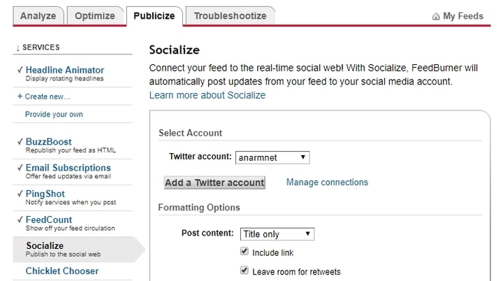 Feedburner Auto Tweet Feedburner Auto Tweet
