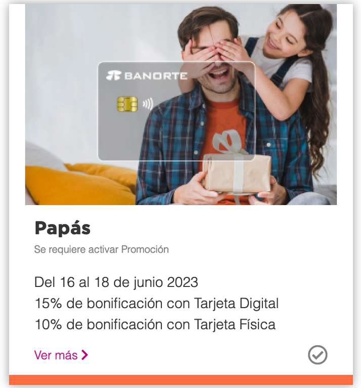 Día del Padre Banorte: 15% de Bonificación en Liverpool, iShop, Palacio de Hierro y más con tarjeta digital 
