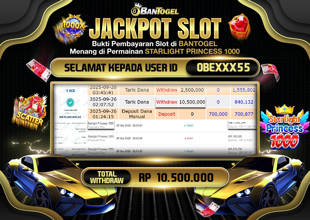 BUKTI JACKPOT LUNAS BANTOGEL