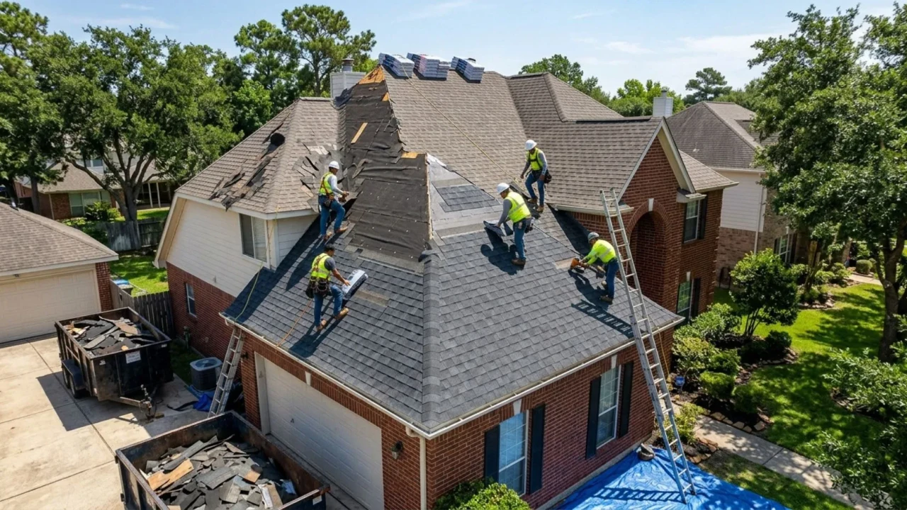 Houston Texas residential roof replacement project