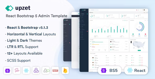 Upzet – React Admin & Dashboard Template