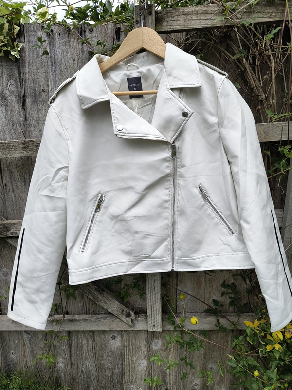 White Leather Jacket - Adult 18