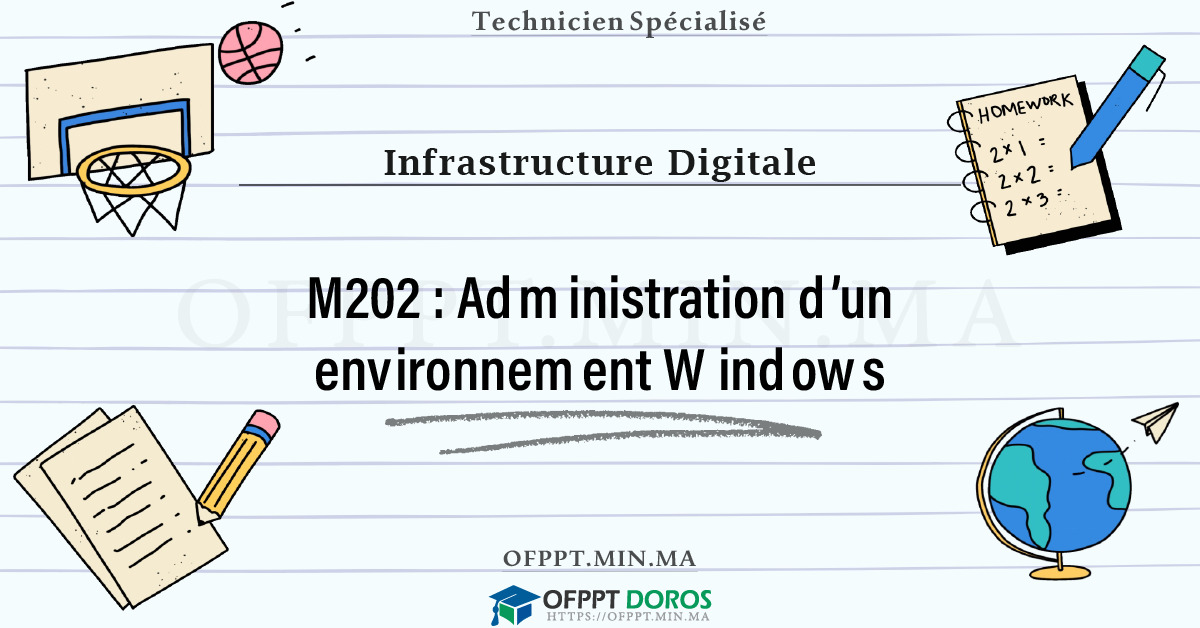 Sommaire détaillé du cours Administration d’un environnement Windows M202 OFPPT - Structure du module