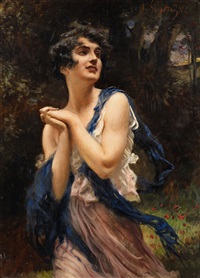 Siempre Libre & Glitters y Gifs Animados Nº313 Leopold-schmutzler-a-young-woman-with-a-blue-scarf