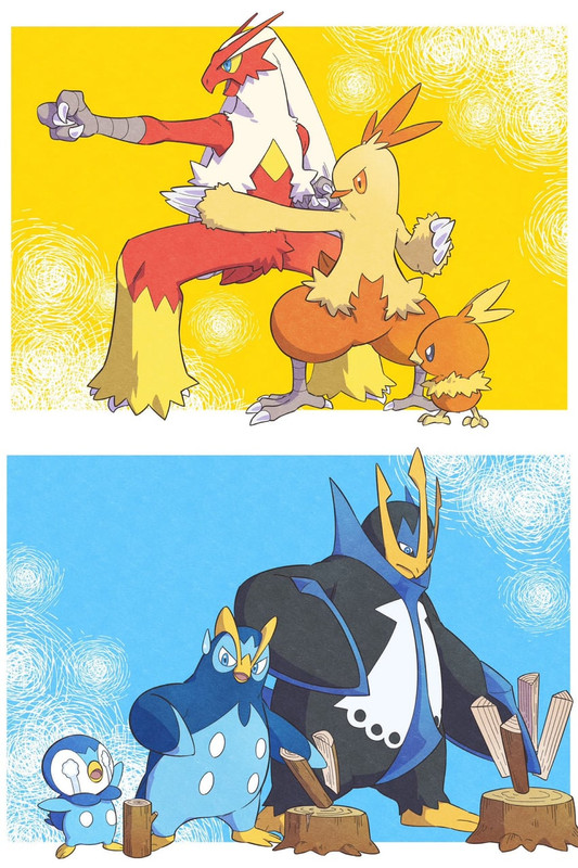 piplup-torchic-blaziken-empoleon-combusk