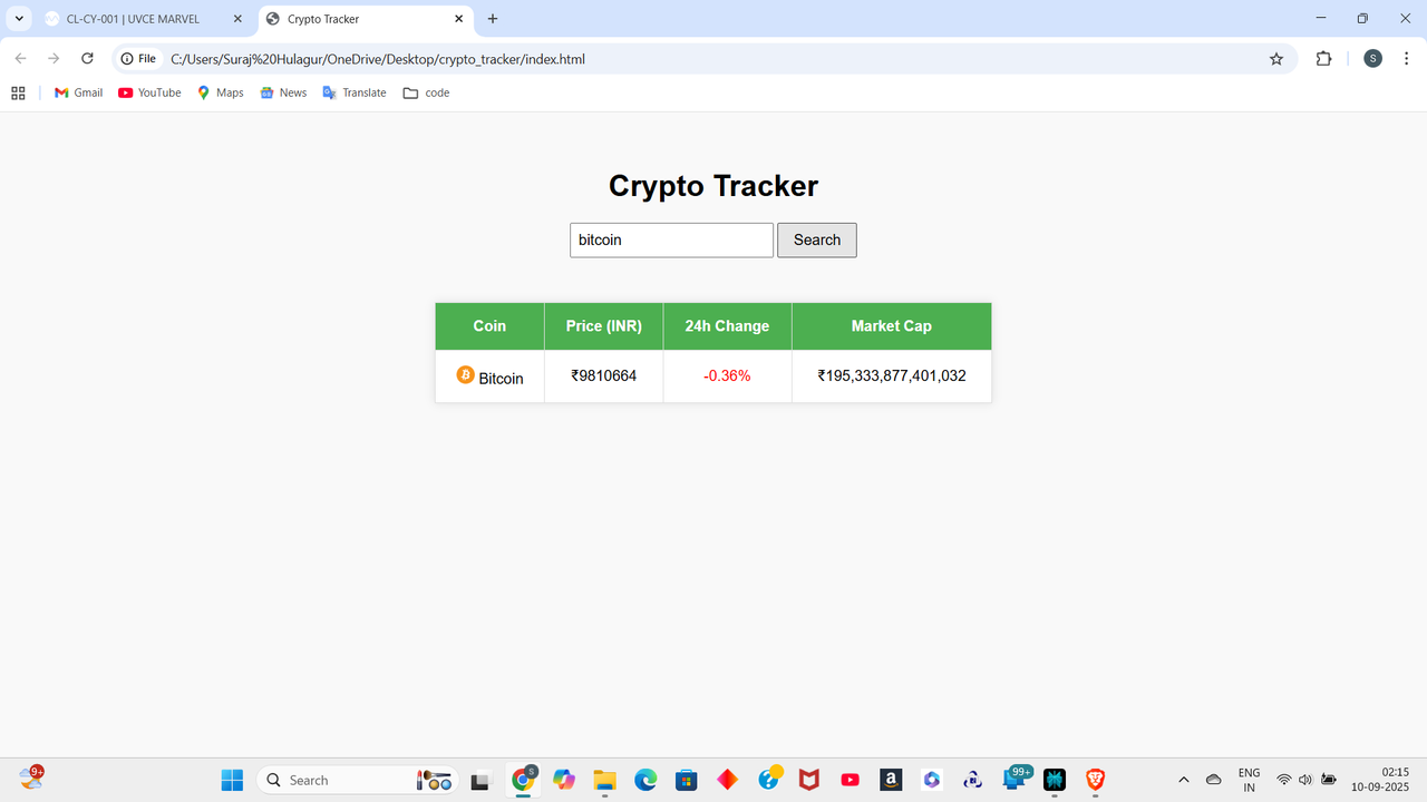 Crypto Tracker 2