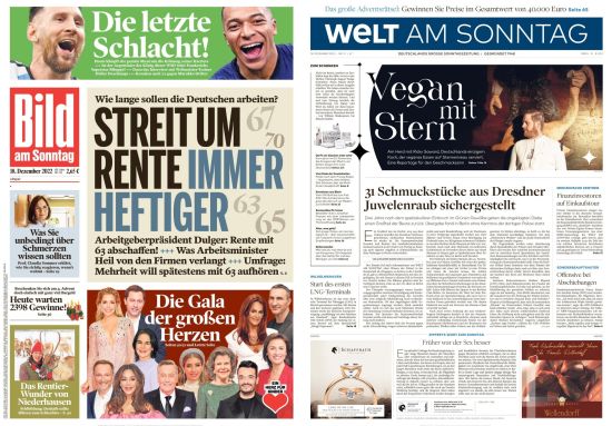 Bild und Welt am Sonntag No 51 vom 18  Dezember 2023