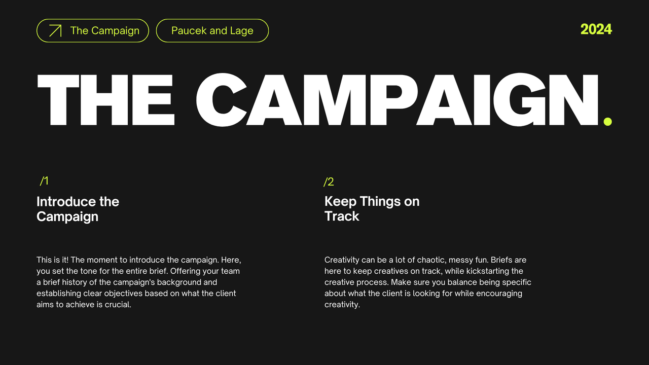 Green and Black Bold Creative Brief Presentation