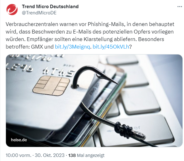 Warnung vor Phishing