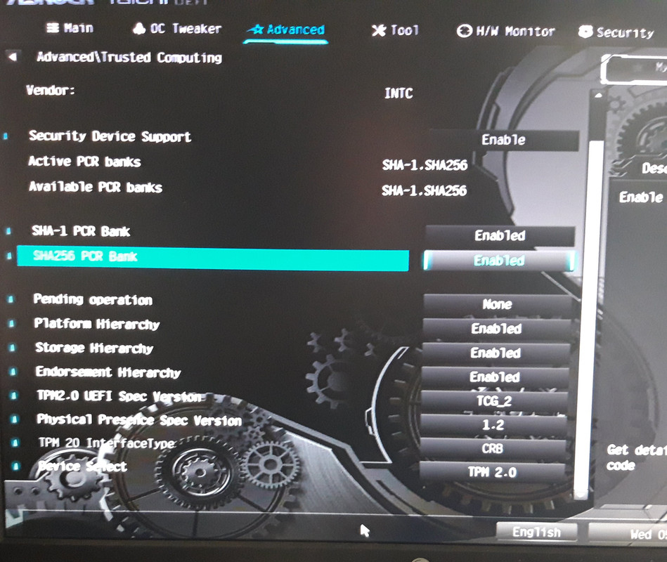 3 ADVANCED Trusted Computing Configuration 2 — Postimages
