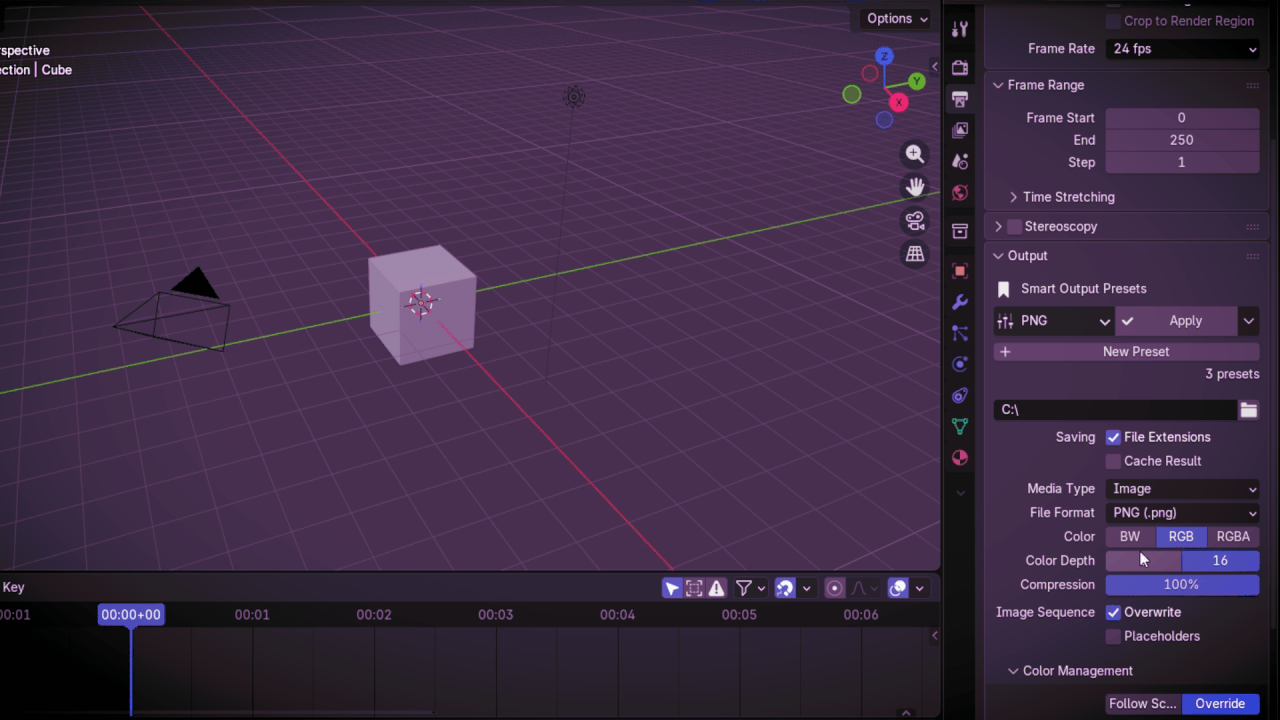 Import and export presets