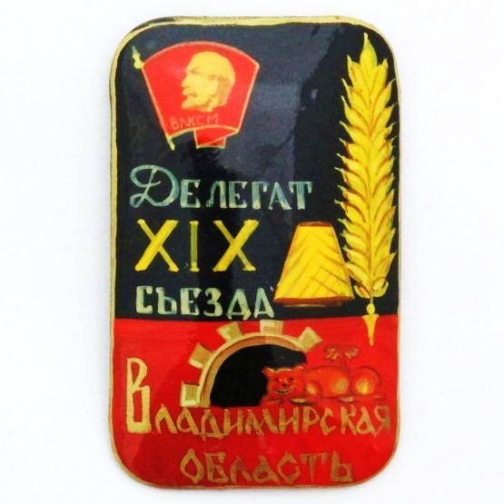 Значок делегата от Владимирской области вариант 