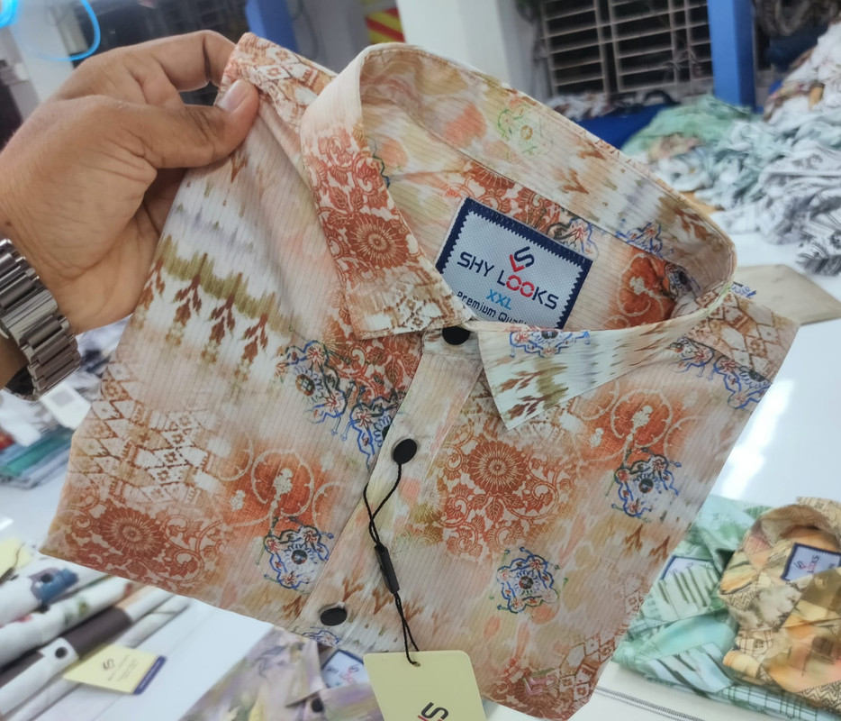 Luxury China Magnet Cotton Signature Half Sleeve Print Shirt