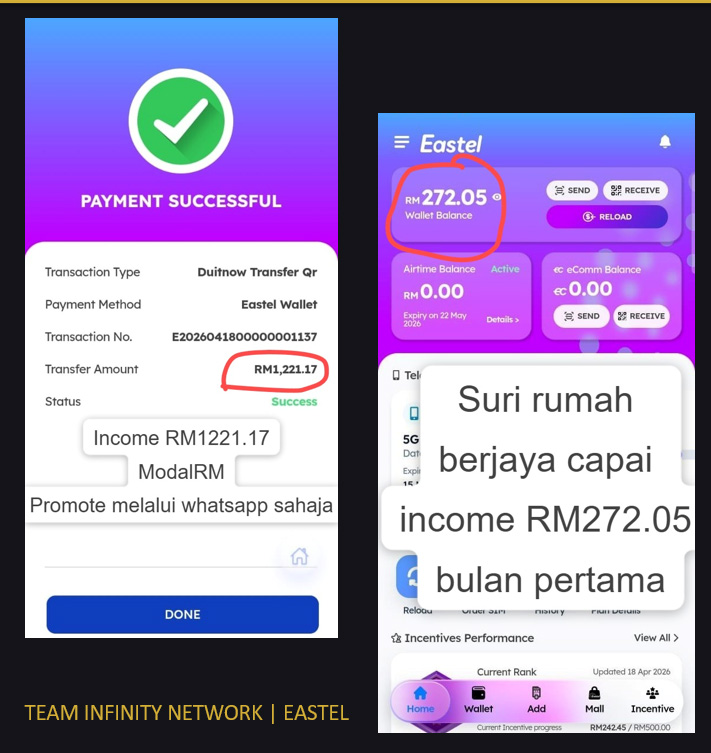 Bukti income agen Eastel 1