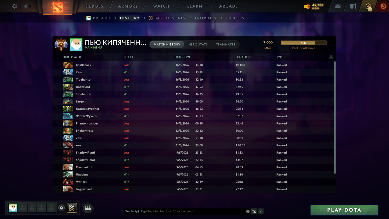 Dota 2 Account  MMR
