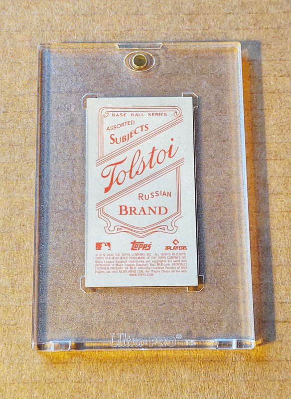 Back side 2022 Topps T206 Wave 1 Wander Franco SP Rookie Tolstoi ad back of 25