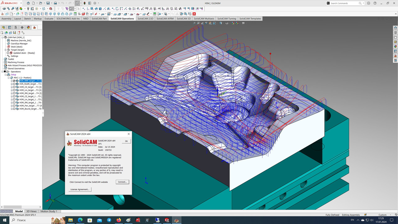 Working with SolidCAM 2024 SP1 for SolidWorks 2018-2024 full