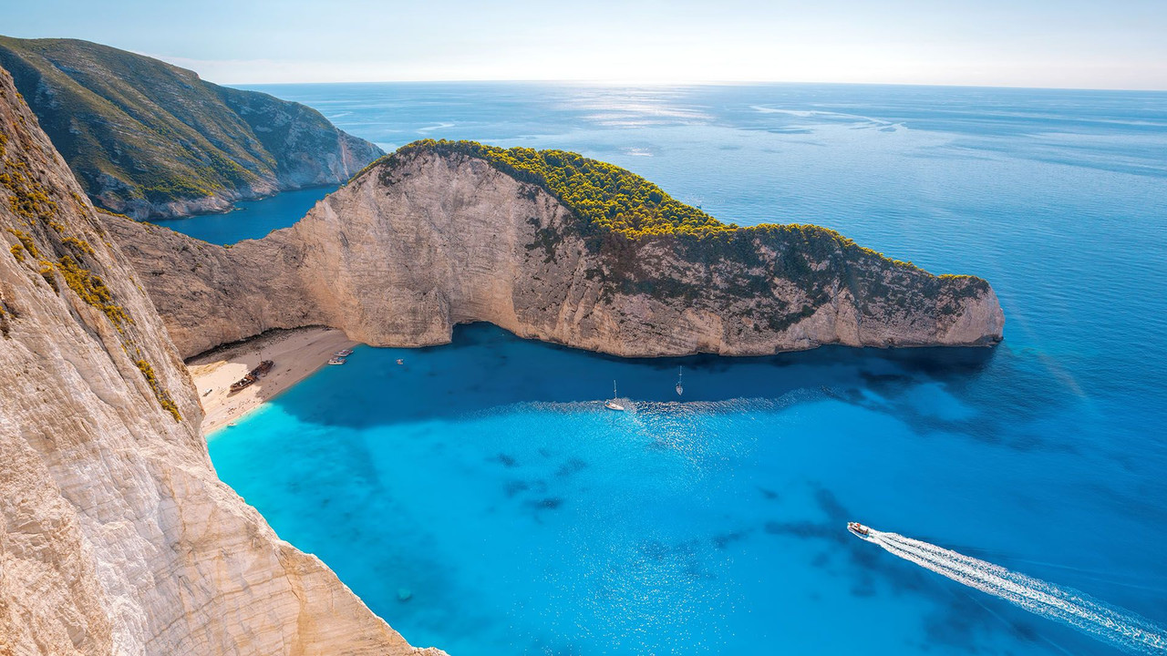 Turquoise bay in the Ionian islands of Greece
