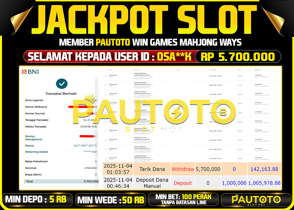 BUKTI JACKPOT LUNAS PAUTOTO