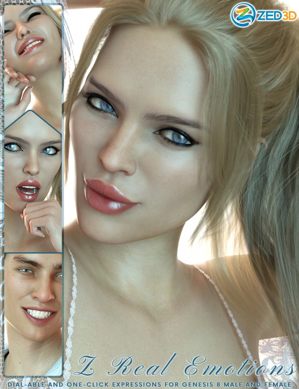 Z 50 Real Emotions Expressions for Genesis 8