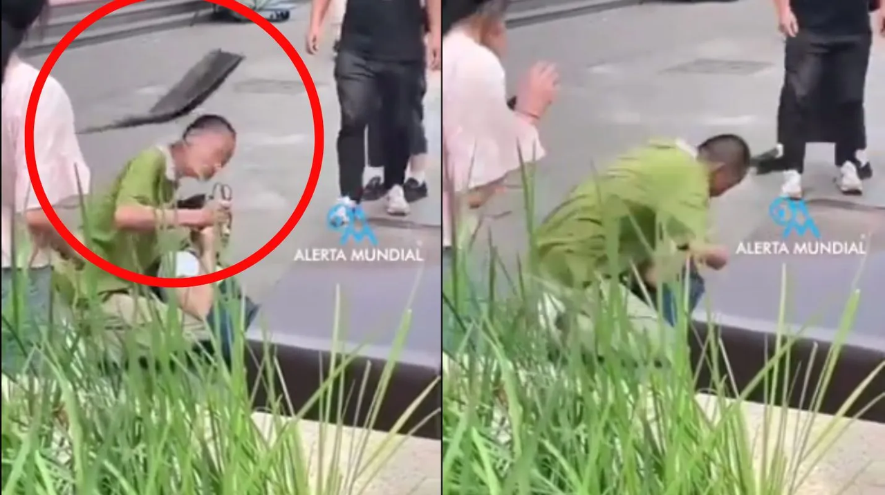 VIDEO: Golpean a hombre con una pala, amenazó a una mujer con tijeras