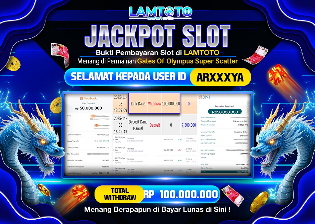 BUKTI JACKPOT LUNAS LAMTOTO