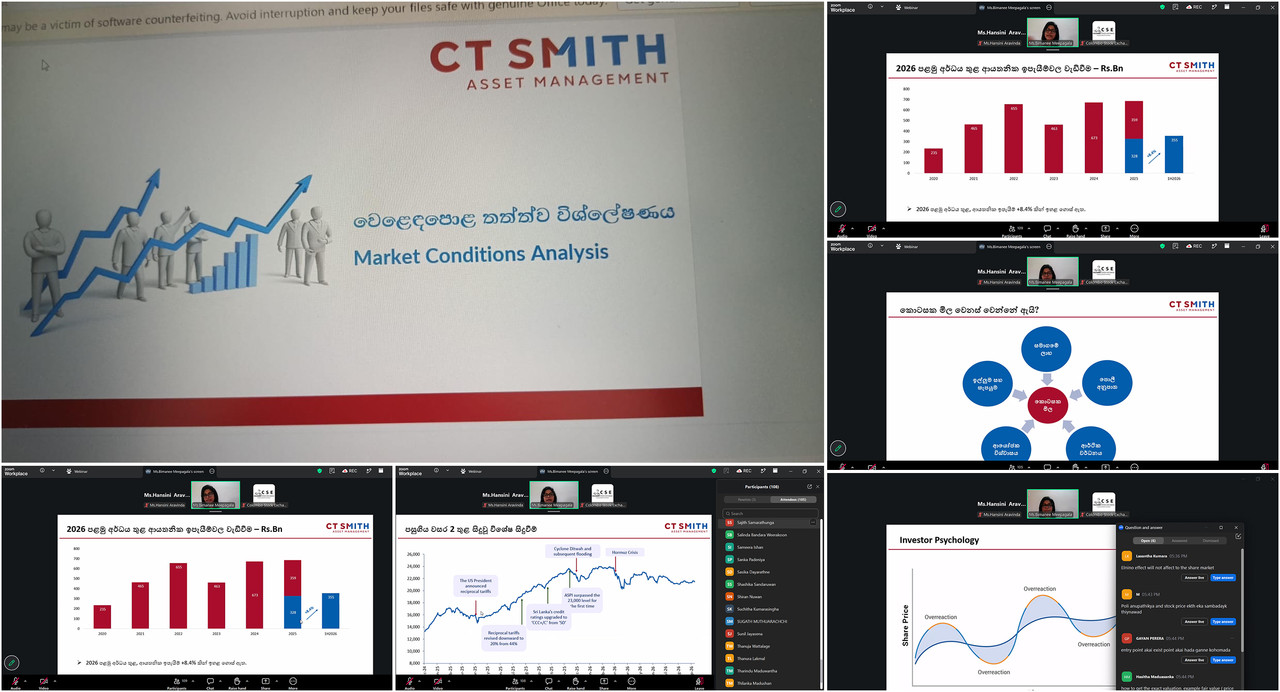 CT Smith Asset Management Joins Market Conditions Analysis Webinar in collaboration with CSE Bandarawela Branch